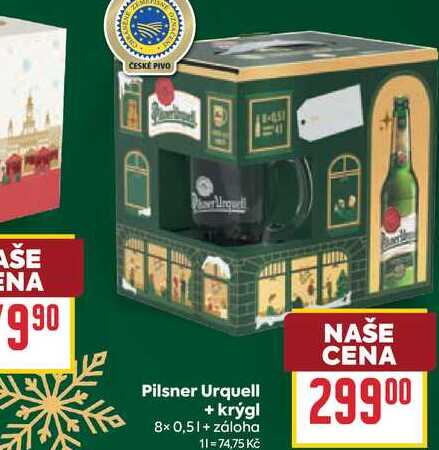 Pilsner Urquell +krýgl 8× 0,5l