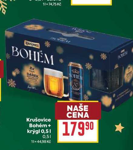 Krušovice Bohém + krýgl 0,5l
