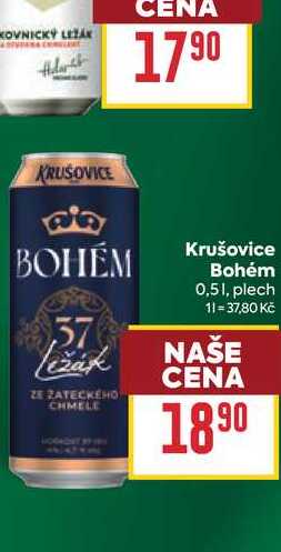 Krušovice Bohém 0,51, plech