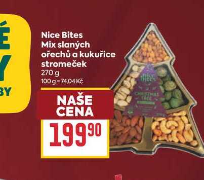 Nice Bites Mix slaných ořechů a kukuřice stromeček 270 g 