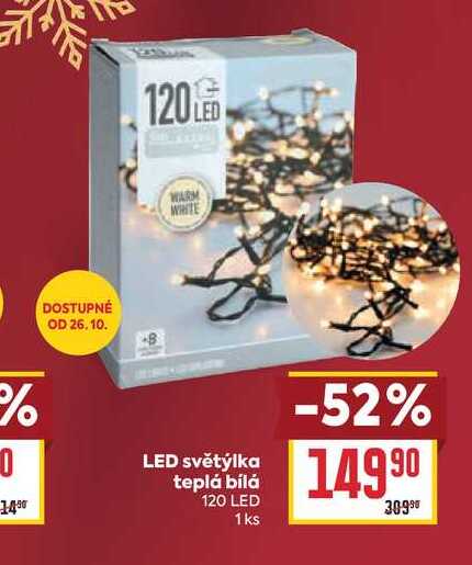 LED světýlka teplá bílá 120 LED 1ks