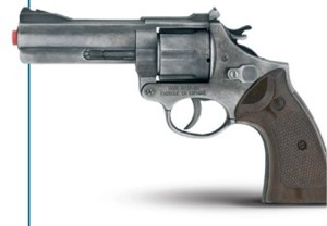 Policejní revolver Gold collection stříbrný