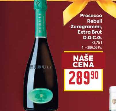 Prosecco Rebuli Zerogrammi, Extra Brut D.O.C.G. 0,75l
