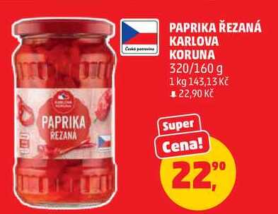 PAPRIKA ŘEZANÁ KARLOVA KORUNA, 320/160 g