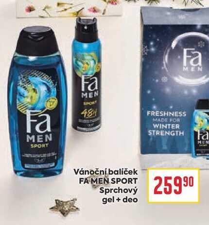 Vánoční balíček FA MEN SPORT Sprchový gel + deo