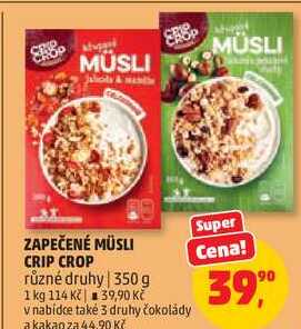 ZAPEČENÉ MÜSLI CRIP CROP různé druhy, 350 g