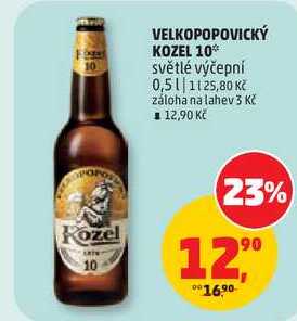 VELKOPOPOVICKÝ KOZEL 10 světlé výčepní, 0,5 l