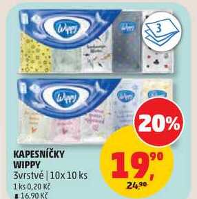 KAPESNÍČKY WIPPY 3vrstvé, 10x 10 ks