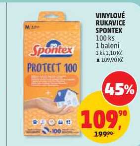 VINYLOVÉ RUKAVICE SPONTEX, 100 ks