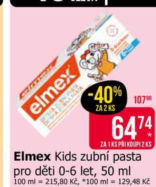 Elmex Kids zubní pasta pro děti 0-6 let, 50 ml