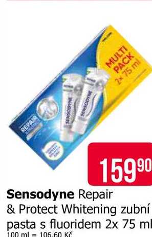 Sensodyne Repair & Protect Whitening zubní pasta s fluoridem 2x 75 ml 