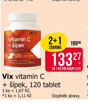 Vix vitamin C + šípek, 120 tablet 