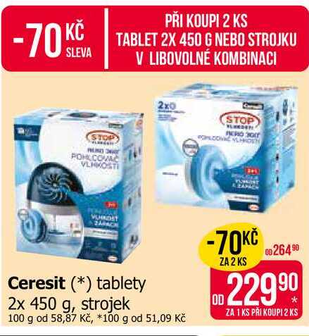 Ceresit tablety 2x 450 g, strojek 100 g 