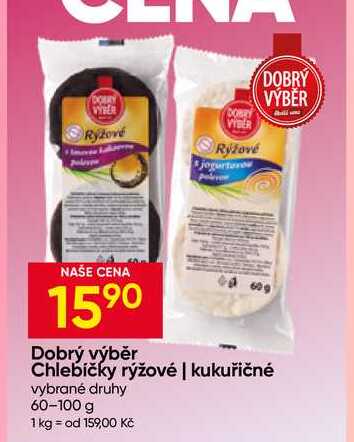 Dobrý výběr Chlebíčky rýžové/kukuřičné vybrané druhy 60-100 g 