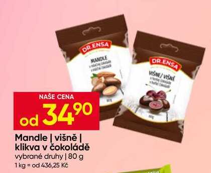 DR ENSA klikva v čokoládě vybrané druhy 80 g 