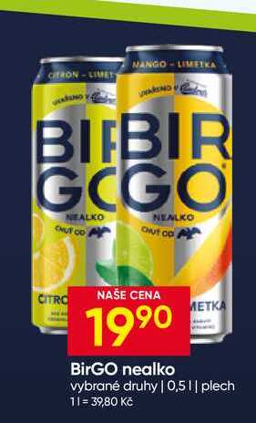 BirGO nealko vybrané druhy 0,5L plech