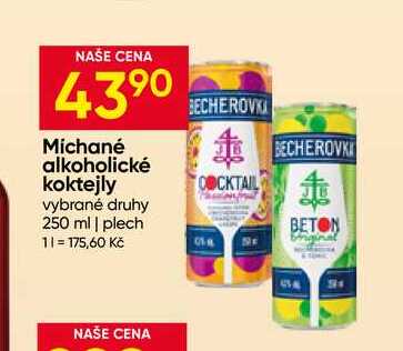 Michané alkoholické koktejly vybrané druhy 250 ml plech