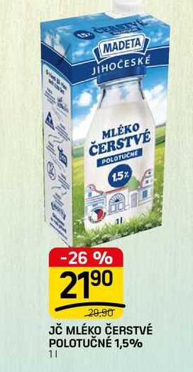 JČ MLÉKO ČERSTVÉ POLOTUČNÉ 1,5% 11 