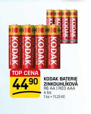 KODAK BATERIĘ ZINKOUHLÍKOVÁ R6 AA | R03 AAA 4 ks
