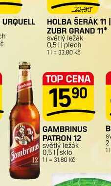GAMBRINUS PATRON 12 světlý ležák 0,5l