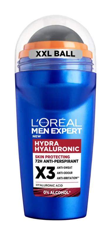 L'Oréal Men Antiperspirant roll-on pro muže Hydra hyaluronic, 50 ml