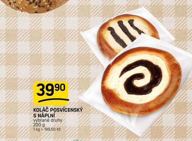 KOLÁČ POSVÍCENSKÝ S NÁPLNÍ vybrané druhy 200 g 