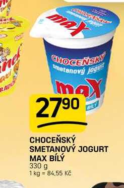 CHOCEŇSKÝ SMETANOVÝ JOGURT MAX BÍLÝ 330 g
