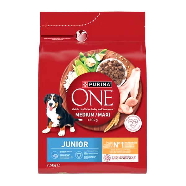 Purina ONE Medium/Maxi Junior granule pro štěňata kuře