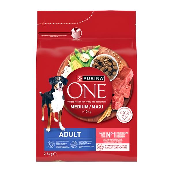 Purina ONE Medium/Maxi granule pro psy hovězí