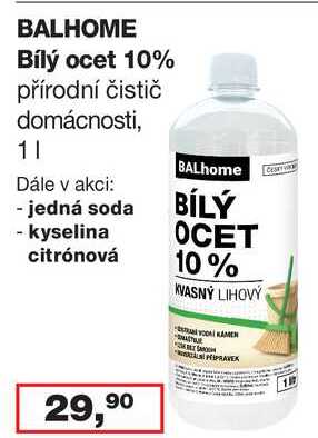 BALHOME Bílý ocet 10% 1 l