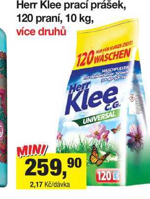 Herr Klee prací prášek, 120 praní, 10 kg