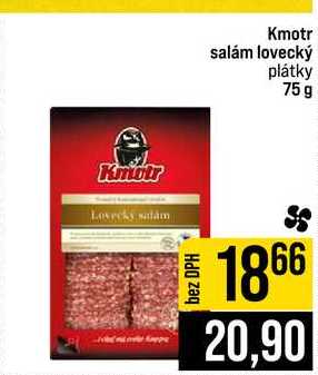 Kmotr salám lovecký plátky 75g