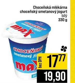 Choceňská mlékárna choceňský smetanový jogurt bílý 330 g