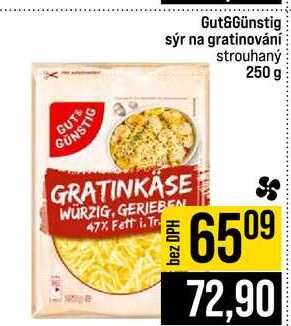 Gut&Günstig sýr na gratinování strouhaný 250 g