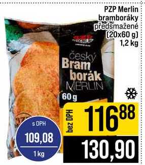 PZP Merlin. bramboráky předsmažené (20x60 g) 1,2 kg