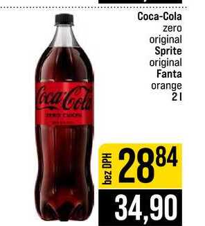 Coca-Cola zero original Sprite original Fanta orange 2l