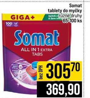 Somat tablety do myčky různé druhy 65-100 ks