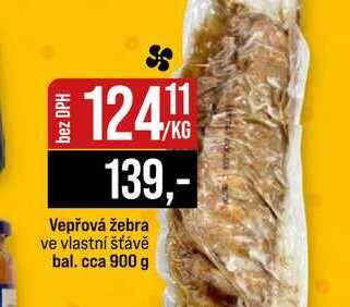 Vepřová žebra ve vlastní šťávě bal. cca 900 g