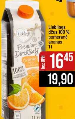 Lieblings džus 100% pomeranč ananas 1l