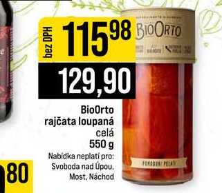 BioOrto rajčata loupaná celá 550 g