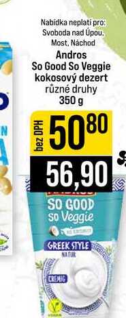 Andros So Good So Veggie kokosový dezert různé druhy 350 g 