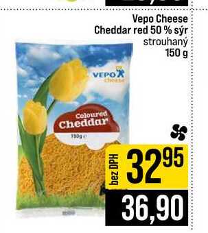Vepo Cheese Cheddar red 50% sýr strouhaný 150 g
