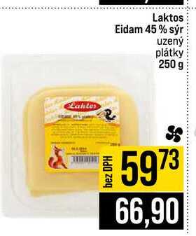 Laktos Eidam 45 % sýr uzený plátky 250 g