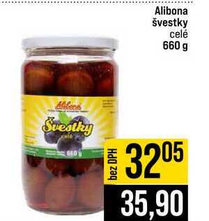 Alibona švestky celé 660 g