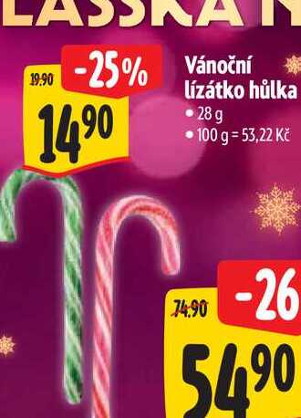 Vánoční lízátko hůlka 28g