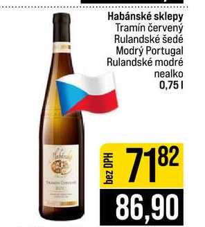 Habánské sklepy Tramín červený Rulandské šedé Modrý Portugal Rulandské modré nealko 0,75l