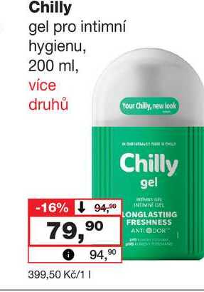 Chilly gel pro intimní hygienu, 200 ml