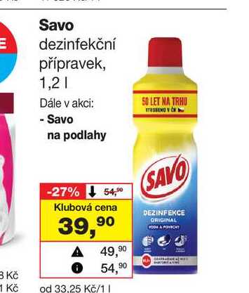 Savo dezinfekční přípravek, 1,2l