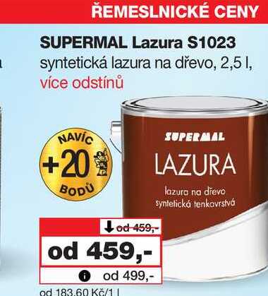 SUPERMAL Lazura $1023 syntetická lazura na dřevo, 2,5l