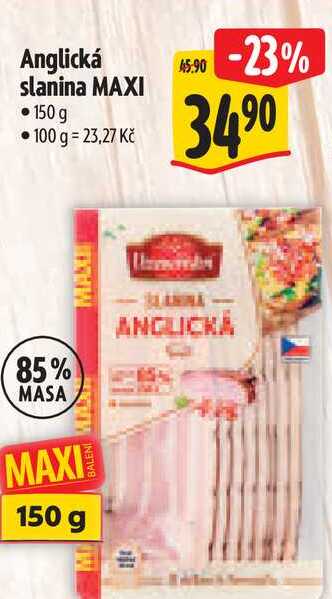Anglická slanina MAXI 150 g
